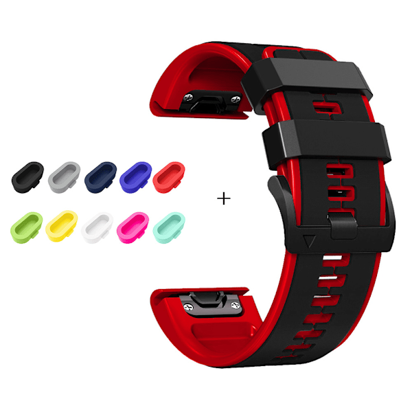 /NN/22 26mm Silikonarmband för Garmin Fenix 7x 6 5 6X Pro 5X Plus Fenix 3HR Snabbfäste Armband för Garmin Enduro 2 Band B 26mm bredd rem