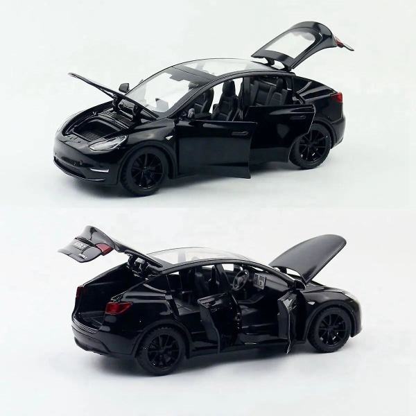 1/32 Tesla Model Y SUV Leksaksbil Modell Diecast Legering Metall Miniatyr Ljud & Ljus Dra Tillbaka 1:32 Samling Present För Pojke Barn Svart