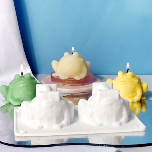3D Padde Stearinlysform i Silikon Dyre Resin Støpeform Toad