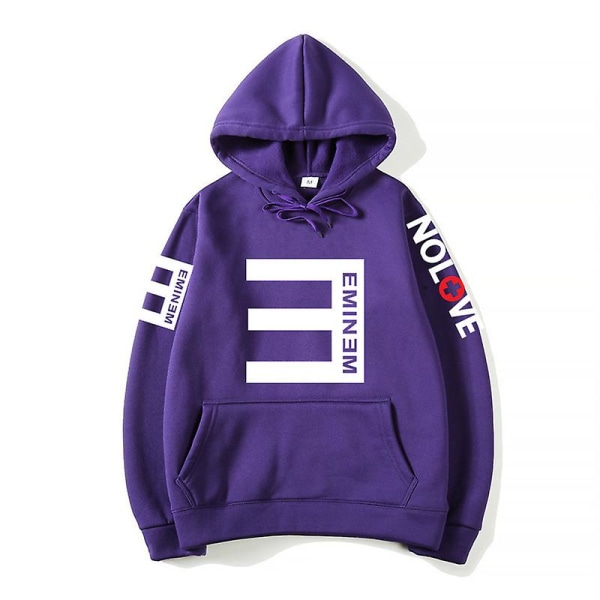 Eminem Sweatshirt Eminem Anti-e Hip-hop tjock tröja för män och kvinnor hoodie S purple