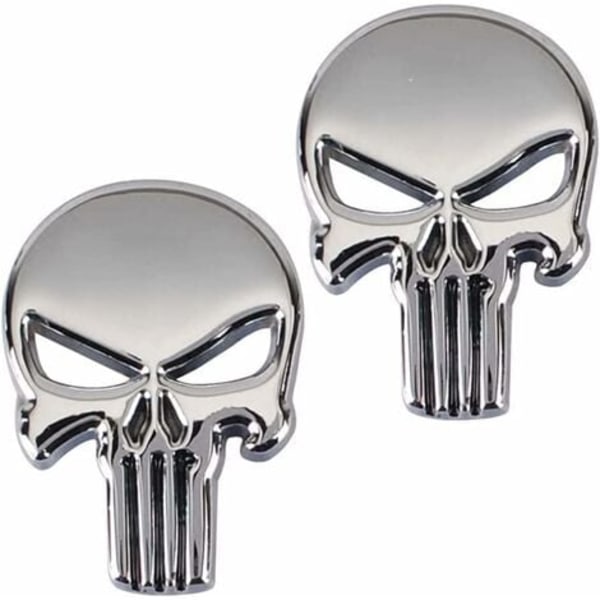 3D Metall Punisher Dekal, Punisher Dödskalle Motorcykel Fordonsdekal, Punisher Dödskalle Bildekal, Motorcyklar, Fordonsdekoration/NC/
