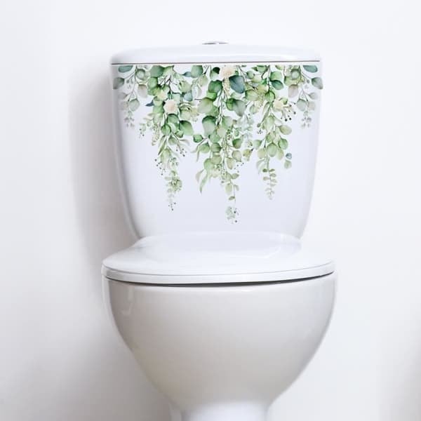 {NT} Vihreä Gardenia Seinätarra Kylpyhuone WC Kodin Sisustus Tarra Koristeellinen Itsekiinnittyvä Seinätarra