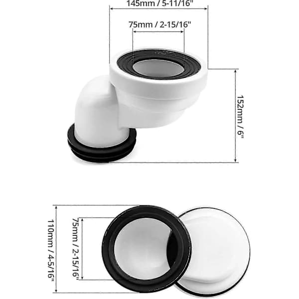 100mm Toalett Offset Pan Anslutning PVC Avloppsrörskoppling
