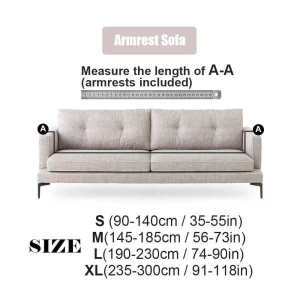 Elastisk trekk for stue, ensfargede sofatrekk, stretch-trekk, hjørne 1/2/3/4 seter L-form sofa, trenger kjøp av 2 stk, Kaffe--1 stk 3 seter 190-230cm