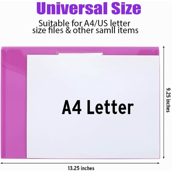 /Hc/10-pack plastkuvert Polykuvert, A4 Snap File Bag Färg sid