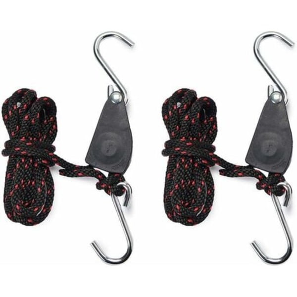 Skraldestropper 1/4 tommer Rope Ratchet Til Vækstlampe 2 stk Justerbart Krogreb/NC/