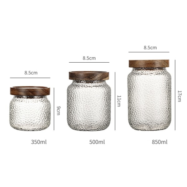[NT] Oppbevaringsboks Gjennomsiktig glass lufttett boks glass tetank lufttett kan rustbeskyttelsessikker og holdbar 3 stk
