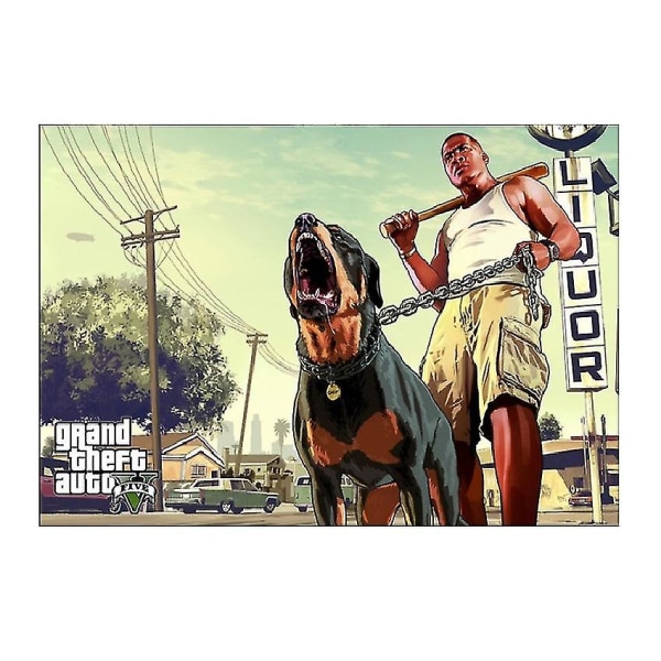 Ingen ram Grand Theft Auto 5 Game Poster Canvas Väggkonsttryck Målning Heminredning 40x60cm Style 2
