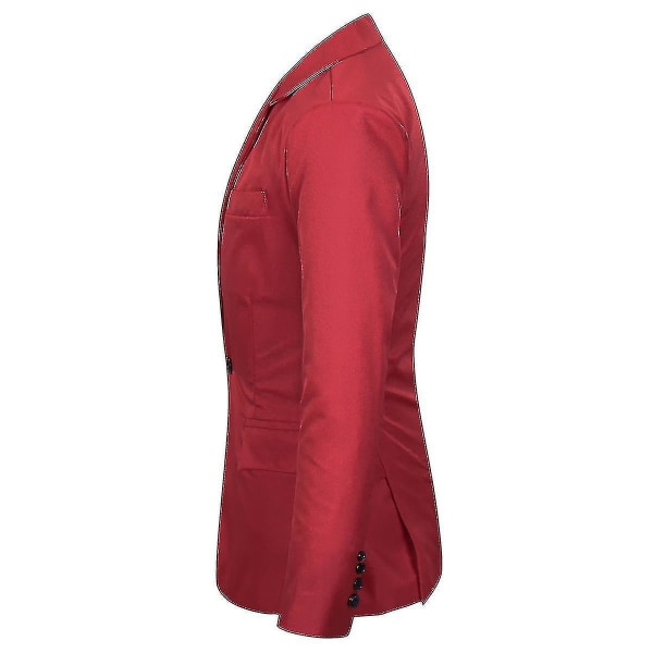 Kostymjacka för män Fit Business Casual Blazer V hög kvalitet 2XL Red