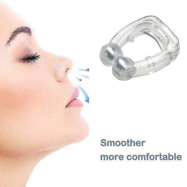 Silikon Clipple Magnetic Anti Snore Stop Snorking No Clips Sleeping Aid (30st, Transparent)