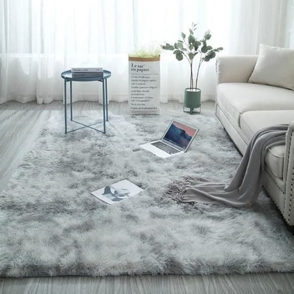 Vardagsrumsmatta Sovrumsmatta 160x230cm - Shaggy Yogamatta - Halkfri - Heminredning - Ljusgrå_NN