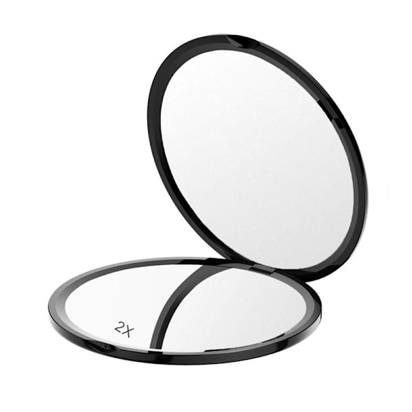 Mini Compact Mirror with 10x Magnification, Black