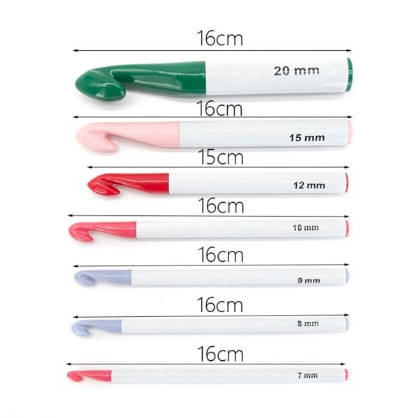 [NT] 7 st Virknålar Set Ergonomisk design Flerfärgad sticknål DIY Garn Tröja Vävning Stickverktyg