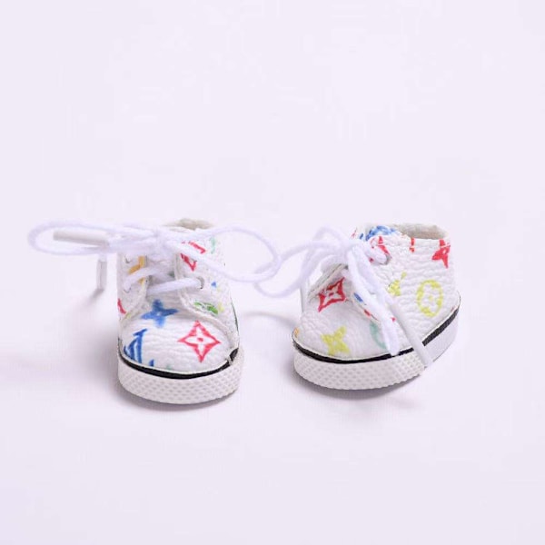 /NC/17cm Labubu Luksus Klesett Macaron, Eksklusive Dukker, Passer for Labubu Generasjon 1 og 2 white shoes