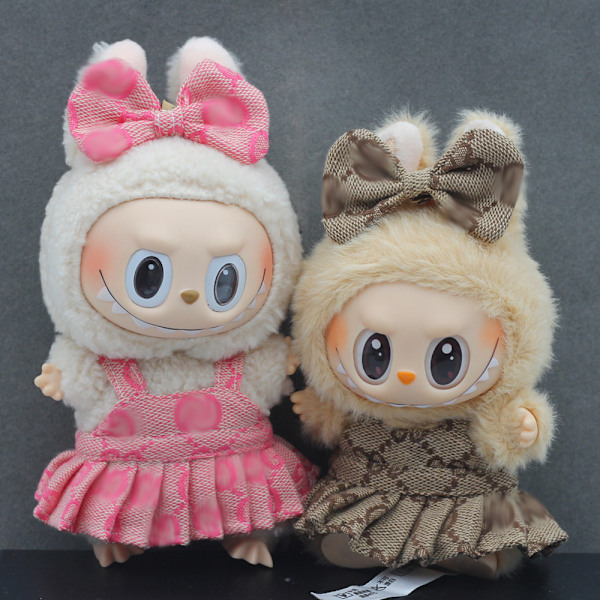 /NC/Labubu Kläder Klänning Labubu Märkeskläder Outfit 17cm Plyschdocka Liten Doft Vind Rem Klänningsset Labubu Kläder #6