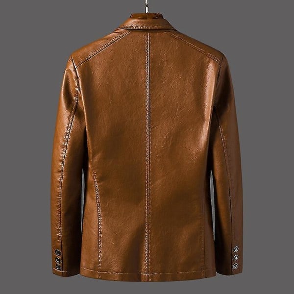 Rento Blazer Takit Miehet Päällysvaatteet Nahkatakki Miehet Rento Nahkatakki Miehet Slim Pu Nahkatakki Muotivaatteet Musta 4XL