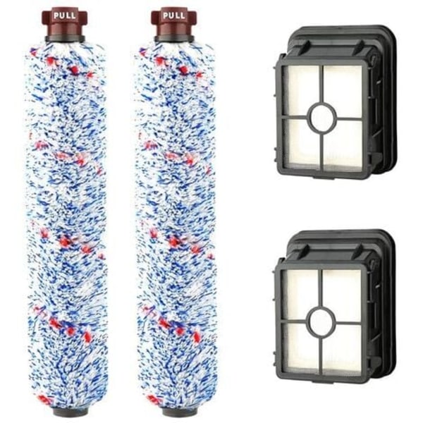 Udskiftningstilbehør 2 Multi-Surface Rullebørster + 2 Filtre til BISSELL Crosswave 17132 og 2225N Serier/NC/