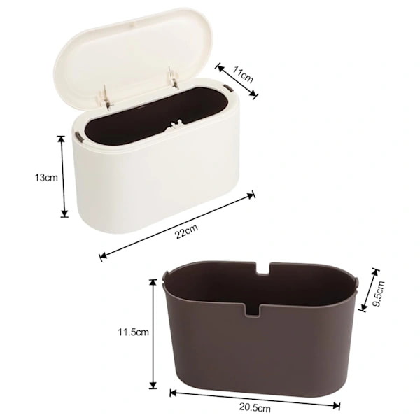 NA/Desktop Trash Can with Lid, Mini Desktop Recycling Bin, Spring Lid Trash Can, Small Design Waste Bin