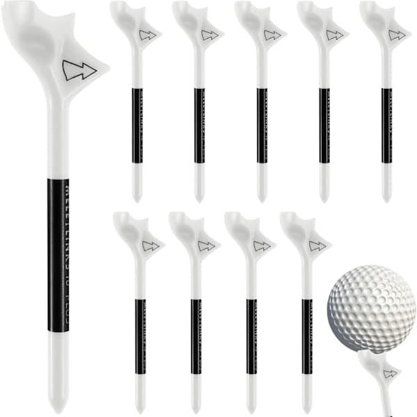 10 st golfboll tee, golf tees bambu 83mm Flightpath plastgolf tees, 10° lättvikts träningsgolf tee hållare/NT/