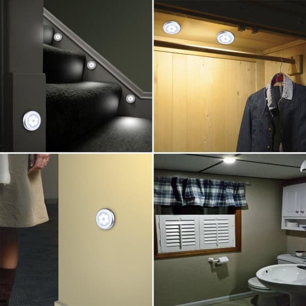 Bevegelsessensorlamper - LED Spotlights - 3-pakning - Sølv-Hvit