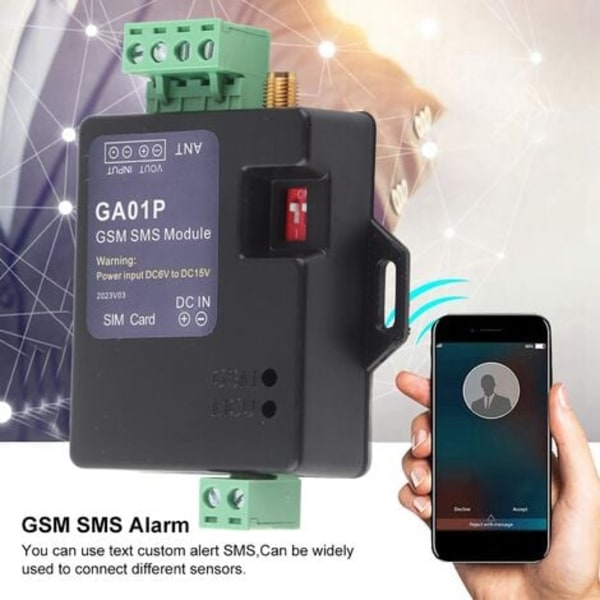 GSM Strømsvigtsalarm, Send SMS-besked til 6 forudindstillede telefoner (), SMS-alarm, Smart Home Security System, Understøtter tilslutning af forskellige/NC/