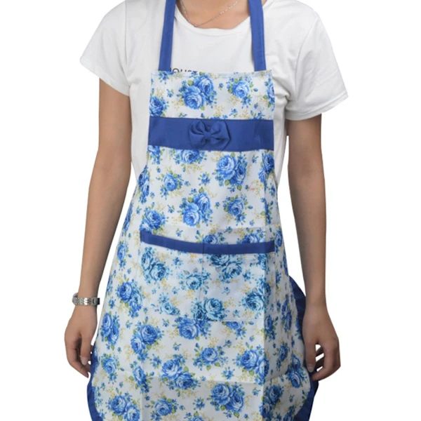 Blomstrete Forkle Bib BLÅ Blue