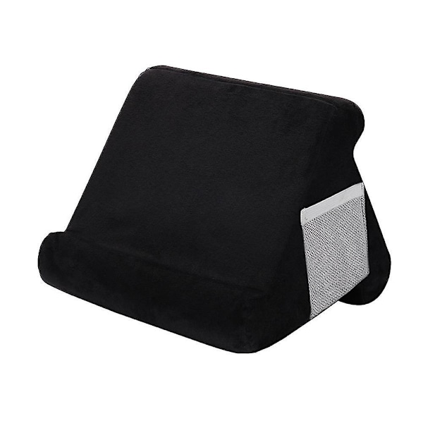 Blød tabletstøttepude, multivinkel iPad-holder med netlomme Black
