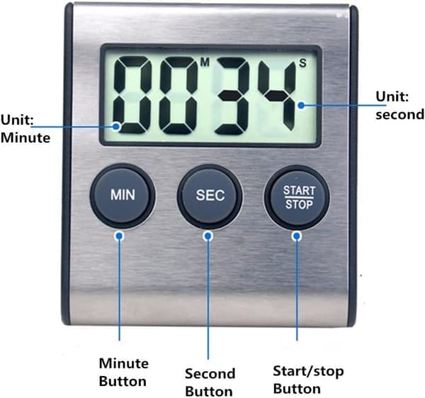 Minikøkken timer - Digital minikøkken timer vækkeur - 100 minutters timer