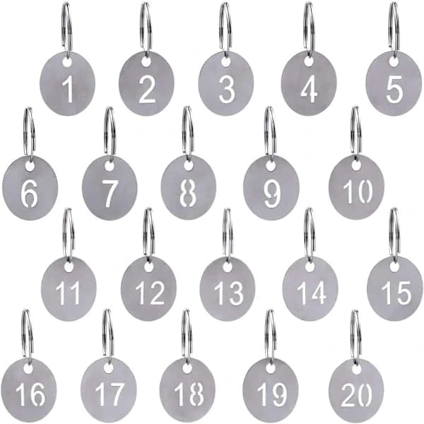 20 kpl Numeroidut Avaimenperät Pyöreät Numeroidut Merkit