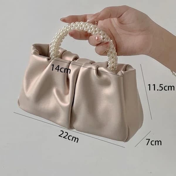 Dame Cloud Bag Perle Håndveske HVIT hvit