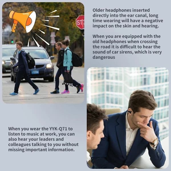 Bone Conduction Hovedtelefoner Bone Conduction Hovedtelefoner SORT Sort
