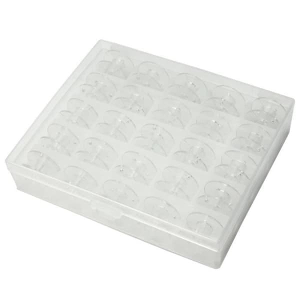 {NT} Plastspoler - Ikke specificeret - 25 styk - Transparent - Opbevaringsboks - Symaskine