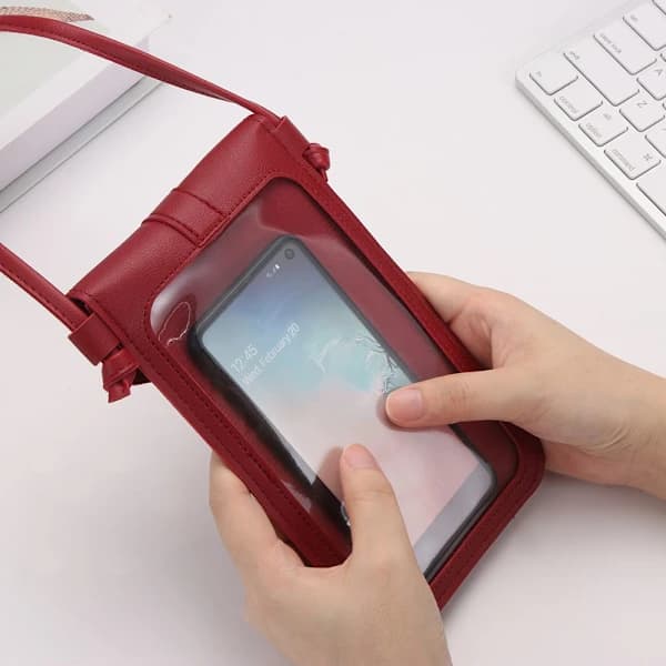 Mobiltelefon taske Touch Screen Retro Spænde SORT sort