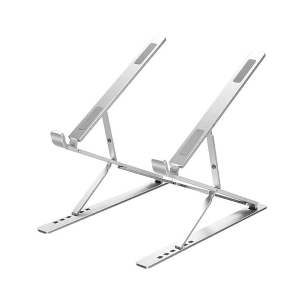 Sammenklappeligt laptopstativ i aluminiumslegering, sølv