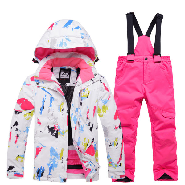 Barn Skidkläder Set Unisex Vattenavvisande unisex Pink XL