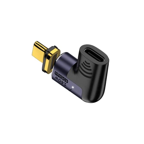 140W Magnetisk Sidevinkel USB-C Hunn til USB-C Hann Adapter - Støtter 40Gbps Data og 8K Video