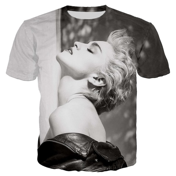 The Queen Of Pop Madonna 3d- printed T-shirt Herr Kvinnor Mode Casual Harajuku Style T-shirt Hip Hop Streetwear Oversized toppar Black XS