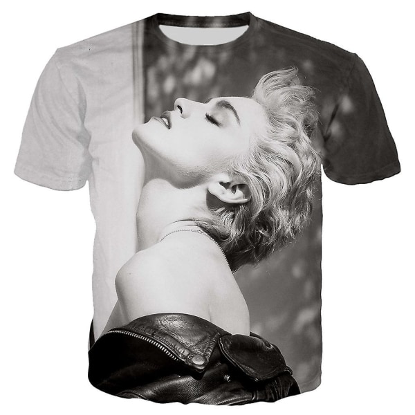 The Queen Of Pop Madonna 3d- printed T-shirt Herr Kvinnor Mode Casual Harajuku Style T-shirt Hip Hop Streetwear Oversized toppar Black XXXL