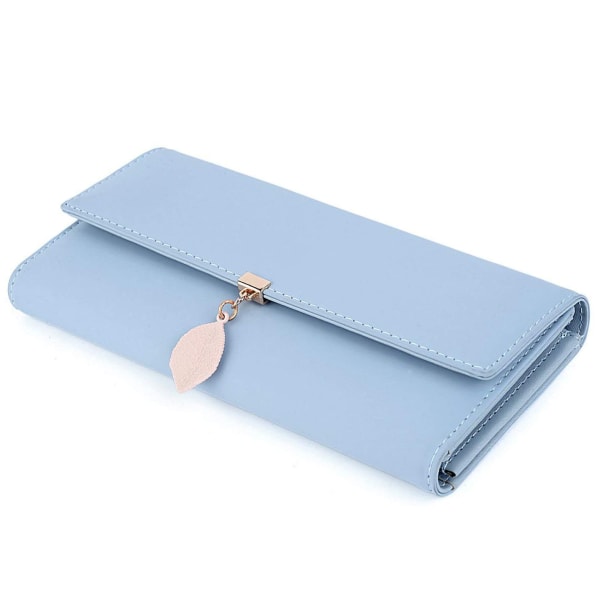 Ljusblå plånbok Dam gjord av syntetiskt läder Blue