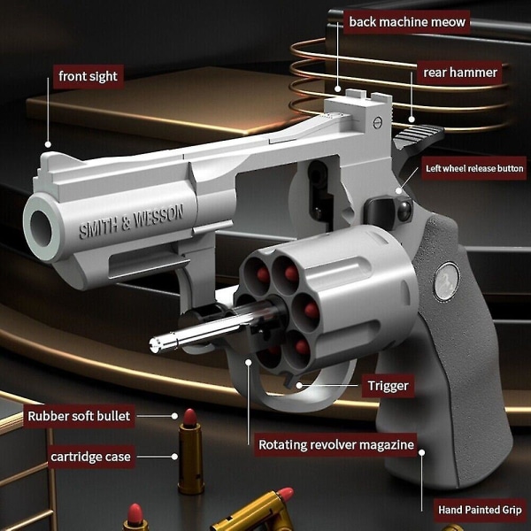 Soft Bullet Toys Foam Blasters Guns Pistol med skumpelletsskal utmatningspistol B