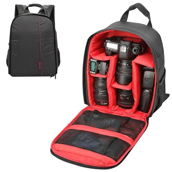 /Hc/ Camera Bag / Förvaringsväska - Ryggsäck för kameratillbehör Svart
