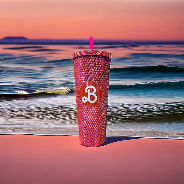 Barbi dubbglas, Bling Bling Pink Barbi Cup, 24 oz Barbi landvattenflaska 1