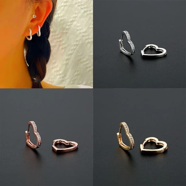 3 par hjerteformede ferskenhjerter ROSE GULL Rose Gold