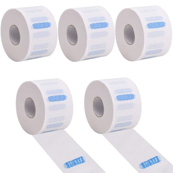 5-pack engångspapper med stretchig hals för frisörtillbehör, vit