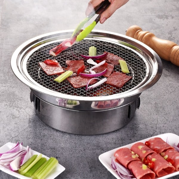 [NT] BBQ Kulgrill Bærbar Koreansk Husholdningsgrill Rund Kulgrill Campinggrill Komfur til Udendørs Brug Indendørs