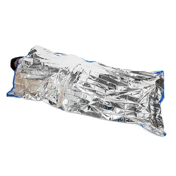 Nødsovepose / Nødfilt - Vindtæt & Letvægts Sovepose Sølv Silver 2-Pack