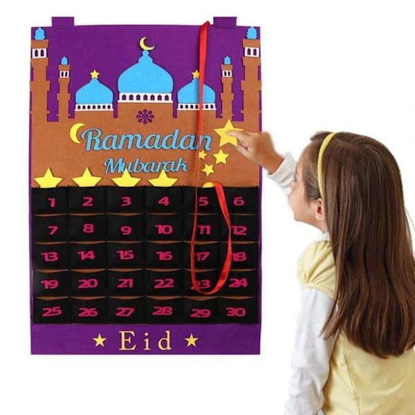 Lähtölaskentakalenterit Lähtölaskenta Eid-kylttiin Eid Mubarak LILA 2