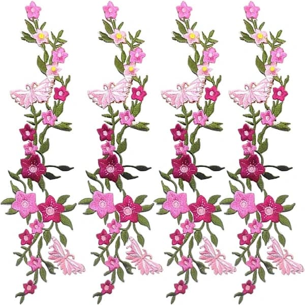 Dekorative lapper Blomsterapplikasjon Sommerfugllapp