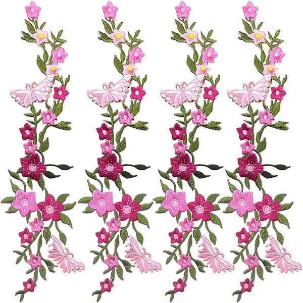 Dekorative lapper Blomsterapplikation Sommerfugl Patch
