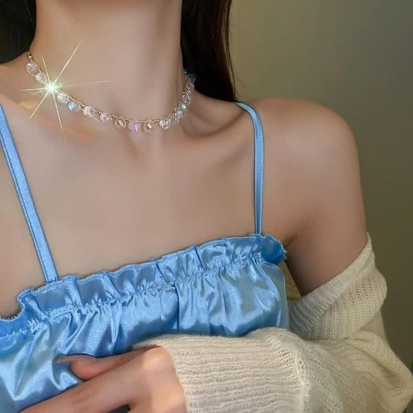 Krystal vedhæng halskæde Choker kæder smykker